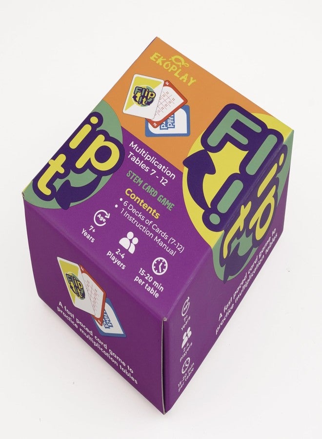 Ekoplay FLIP IT Card Game - Multiplication Tables 7-12 | Kids Practice Multiplication Tables, for 7 Years and Above - Image 1